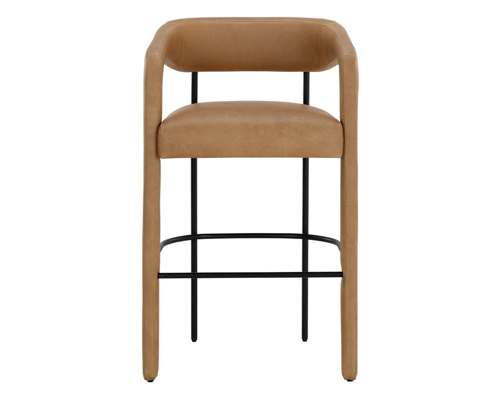 MAVIA BARSTOOL - LUDLOW SESAME LEATHER