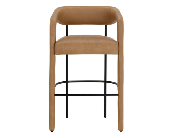 MAVIA BARSTOOL - LUDLOW SESAME LEATHER