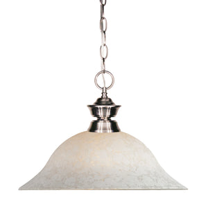 Riviera 1 Light Pendant in Brushed Nickel Finish