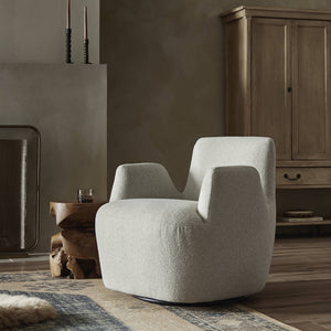 Reed Swivel Chair In Crete Pebble