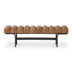 Moe's Harrison Tan Leather Bench