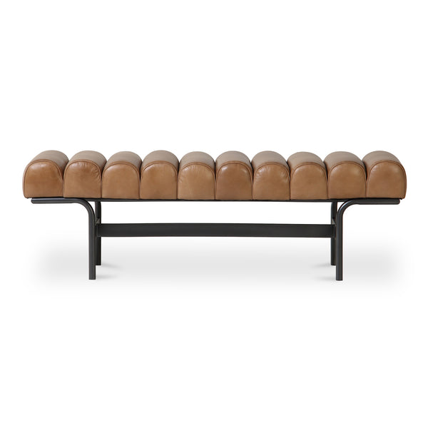 Moe's Harrison Tan Leather Bench