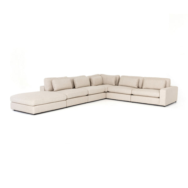 Bloor 5 Pc Sectional with Ottoman in Essence