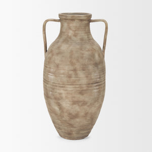 Tulsi Tall Matte Earth Brown Ceramic Floor Vase