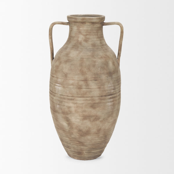 Tulsi Tall Matte Earth Brown Ceramic Floor Vase