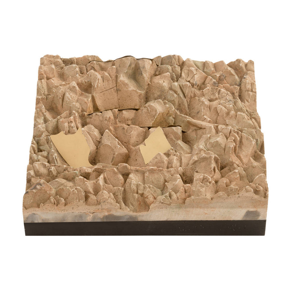 Rubble Wall Tile, Brass Accents