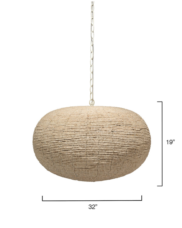 Whirlpool Beaded Wood 3-Light Pendant