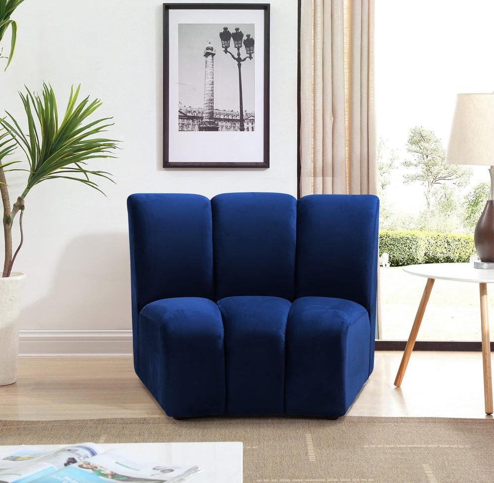 Lynda Modular Chair In Navy Velvet
