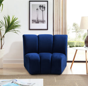 Lynda Modular Chair In Navy Velvet