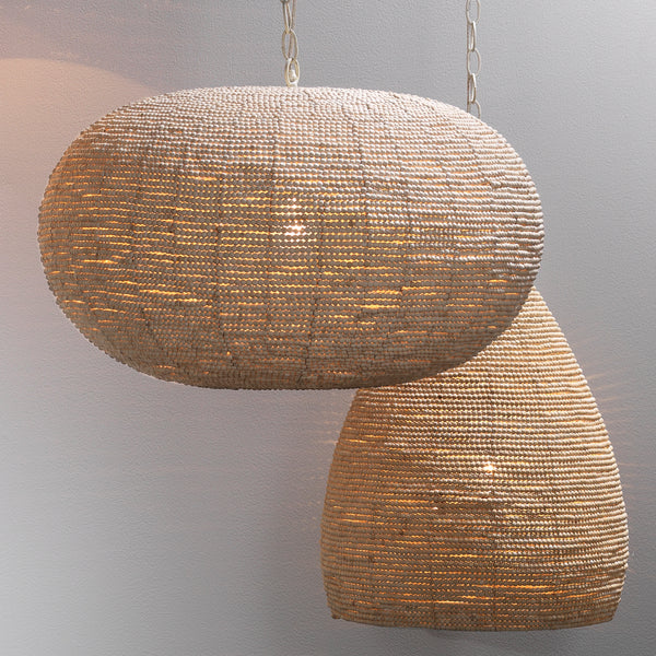 Whirlpool Beaded Wood 3-Light Pendant