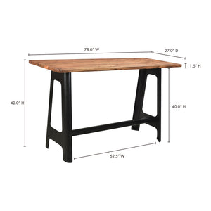 Moe's Craftsman Bar Table, Acacia Wood