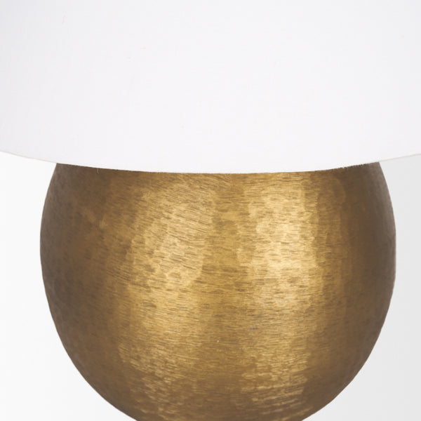 Sadiyah Antiqued Gold Brushed Metal w/ Cream Shade Table Lamp