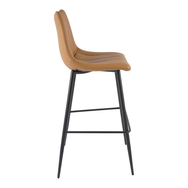 Moe's Alibi Barstool Set of Two in Tan Vegan Leather