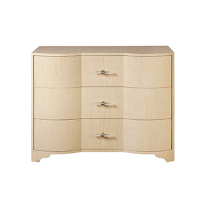 THREE DRAWER CHEST IN NATURAL GRASSCLOTH