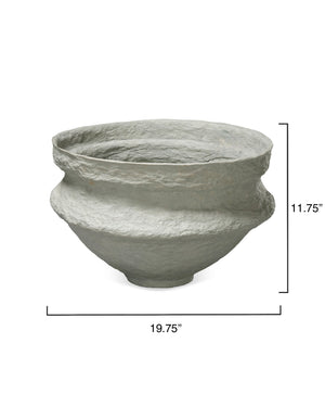 Landscape Cotton Mache Large Decorative Bowl, Green