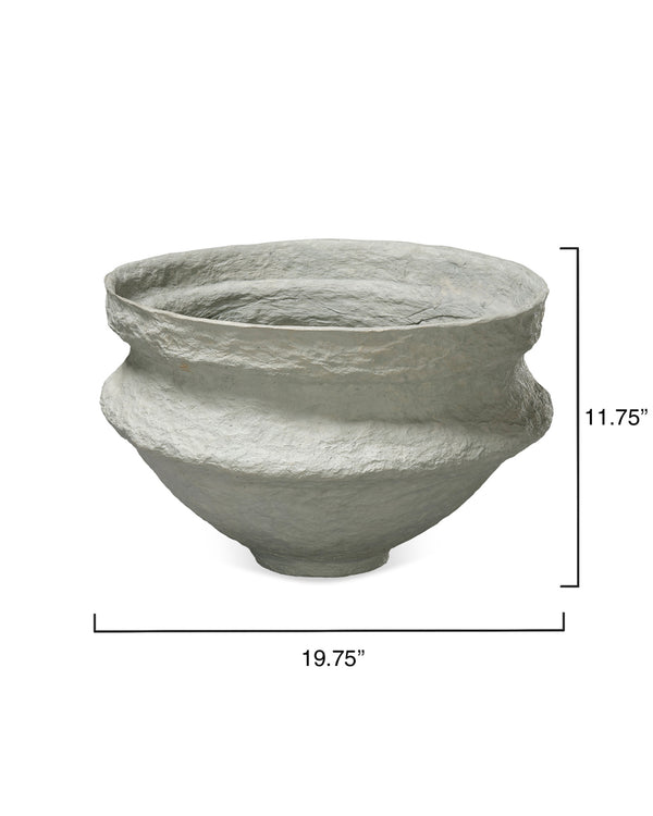 Landscape Cotton Mache Large Decorative Bowl, Green