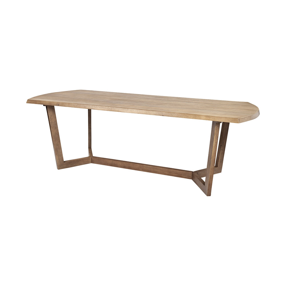 Denver 91.5x38 Rectangular Brown Solid Wood Top & Base Dining Table