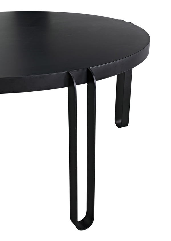 Marcellus Dining Table, 63", Black Metal