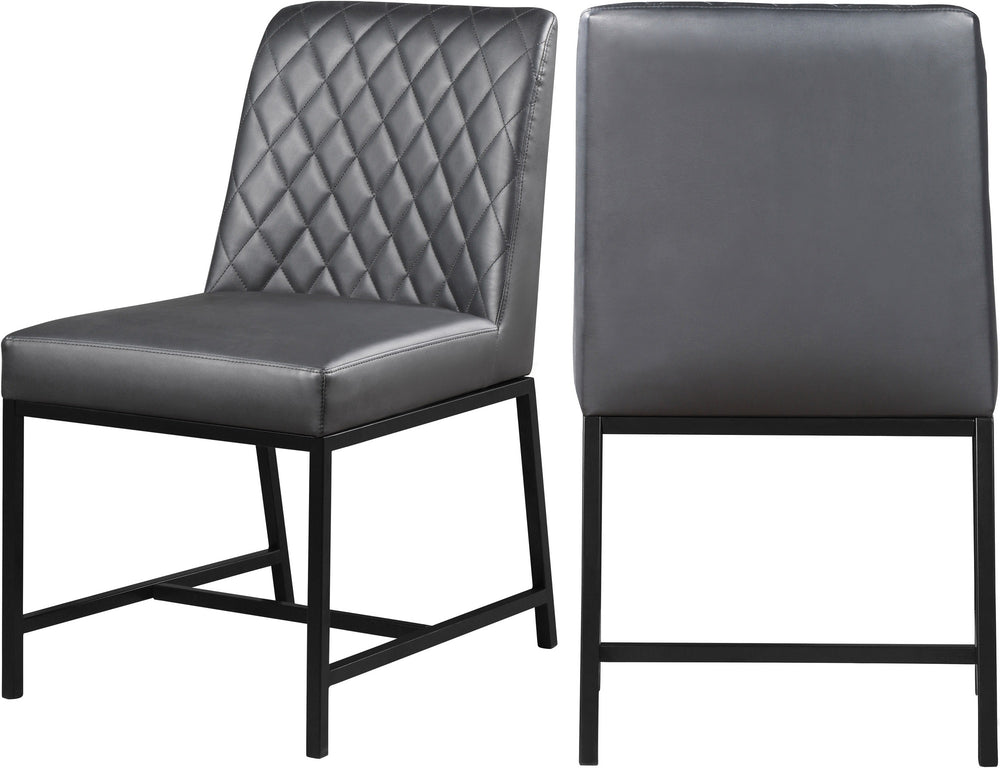 Bernard Dining Chair In Grey Faux Leather