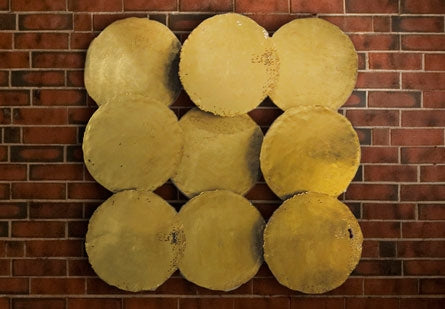 Galvanized Circle Wall Décor, Gold Set of 4