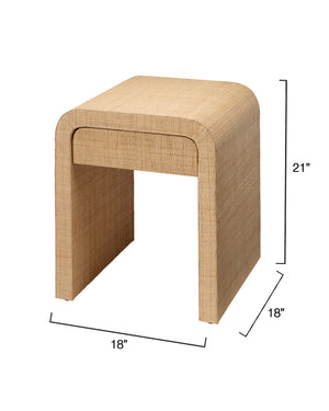 Montecito 1-Drawer Raffia Side Table