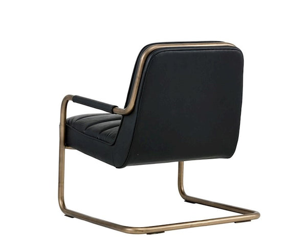 LINCOLN LOUNGE CHAIR - faux leather: vintage black