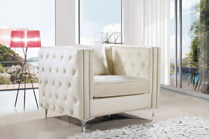 Stuart Chair In Cream Velvet