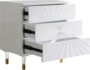 Darryl Side Table In White Lacquer