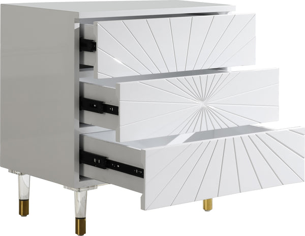 Darryl Side Table In White Lacquer