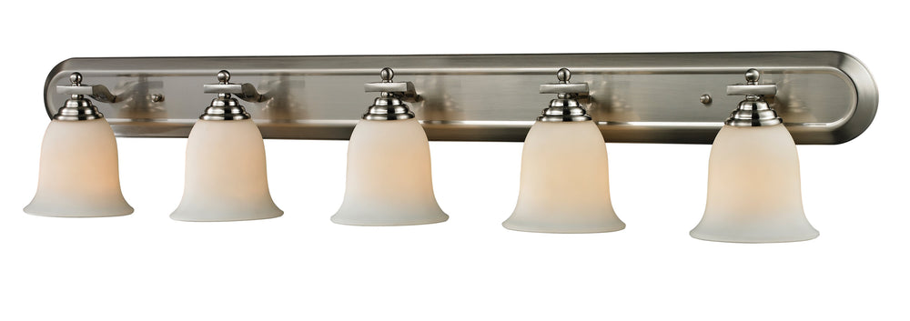 Lagoon 5 Light Vanity  in Brushed Nickel Finish