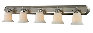 Lagoon 5 Light Vanity  in Brushed Nickel Finish