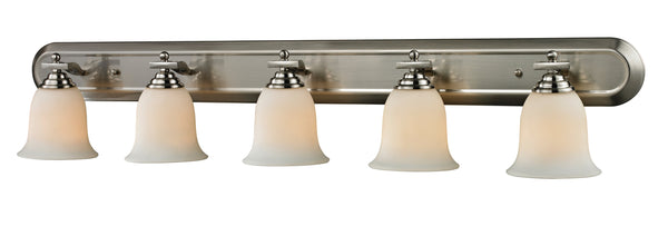 Lagoon 5 Light Vanity  in Brushed Nickel Finish