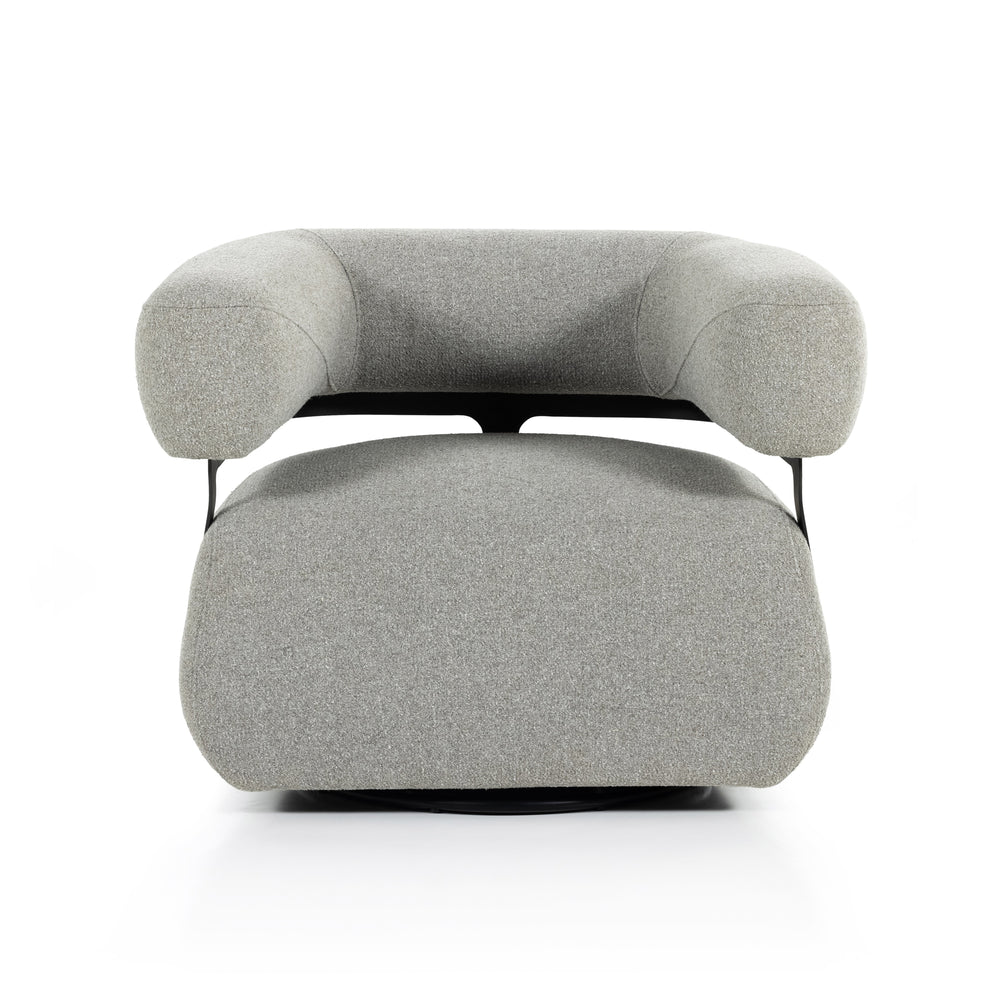 Gareth Swivel Chair In Torrance Silver