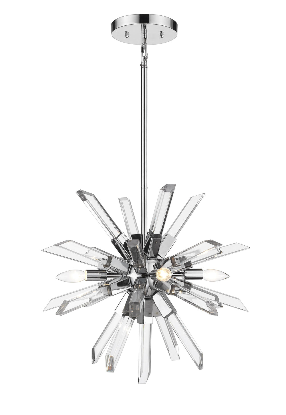 Burst 4 Light Chandelier in Chrome Finish