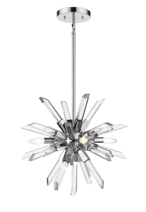 Burst 4 Light Chandelier in Chrome Finish