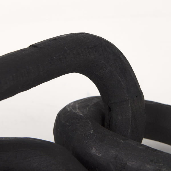 Alix 29.0L x 5.0W x 5.0H Black Wood Link Chain Decorative Object