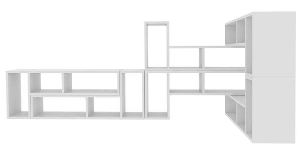 domino 7 shelving unit in pure white