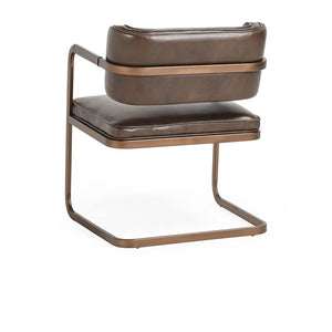 Fonda Leather Dining Chair - Truffle Brown