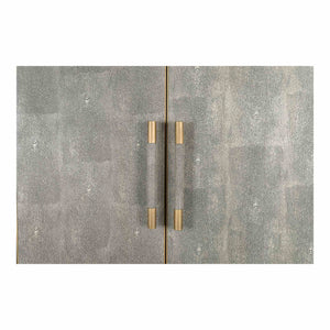 Mako Bar Cabinet in Grey with Brass Accents