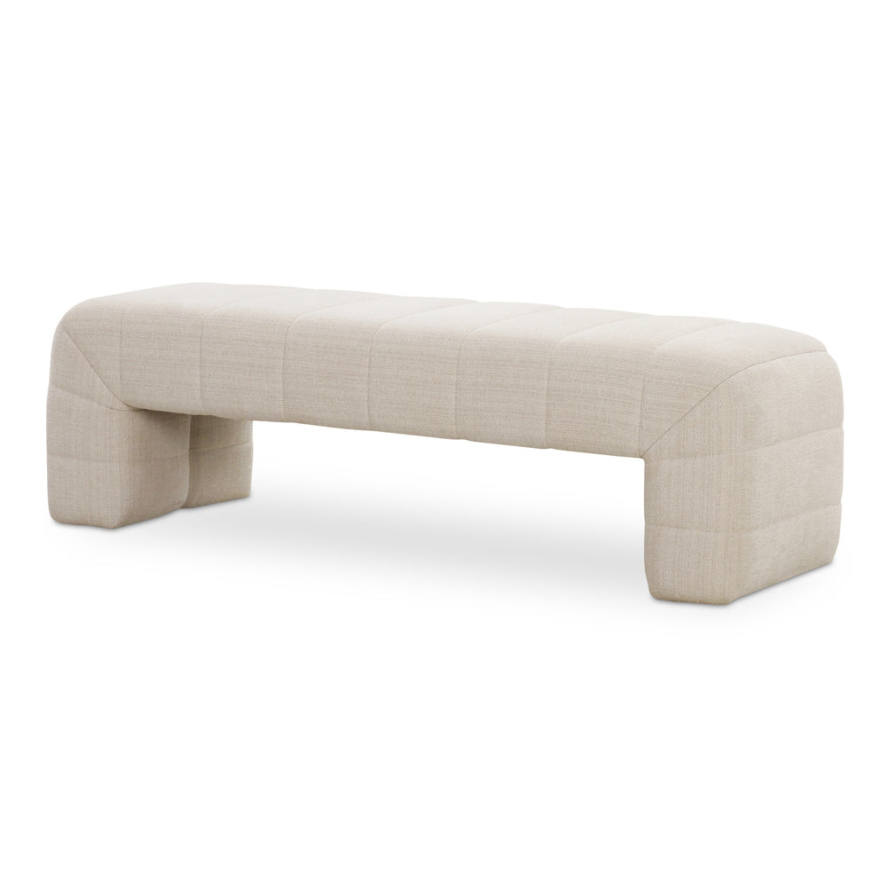 Moe's Verity Bench in Oatmeal Upholstery