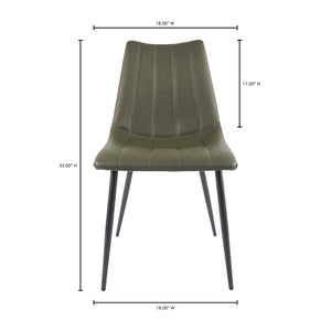 Moe's Alibi Dining Chair Set of 2 in Dark Green