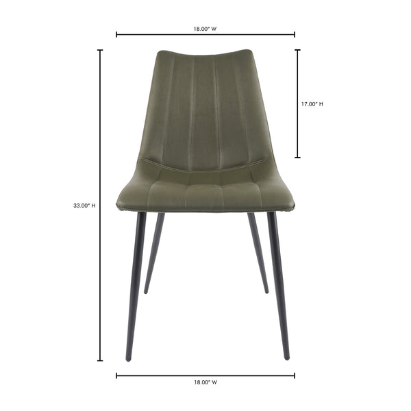 Moe's Alibi Dining Chair Set of 2 in Dark Green
