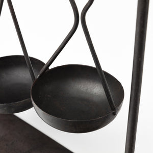 Enos 19L x 3W Black Metal 4 Bowl Ancient Spice Market Decorative Display