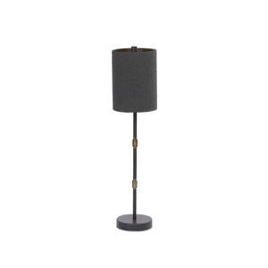 Maurice Table Lamp In Matte Black Plaster And Antiqued Iron And Antique Brass Iron