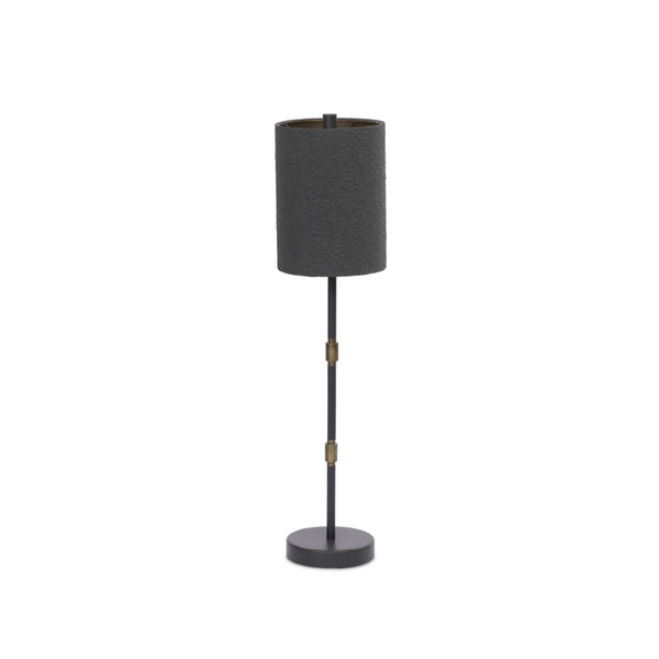 Maurice Table Lamp In Matte Black Plaster And Antiqued Iron And Antique Brass Iron
