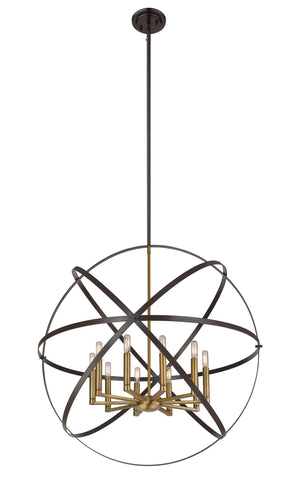 Cavallo 10 Light Pendant  in Hammered Bronze + Olde Brass Finish