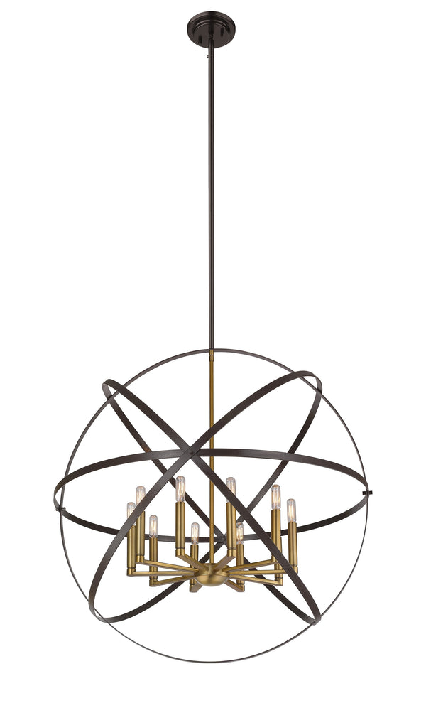 Cavallo 10 Light Pendant  in Hammered Bronze + Olde Brass Finish