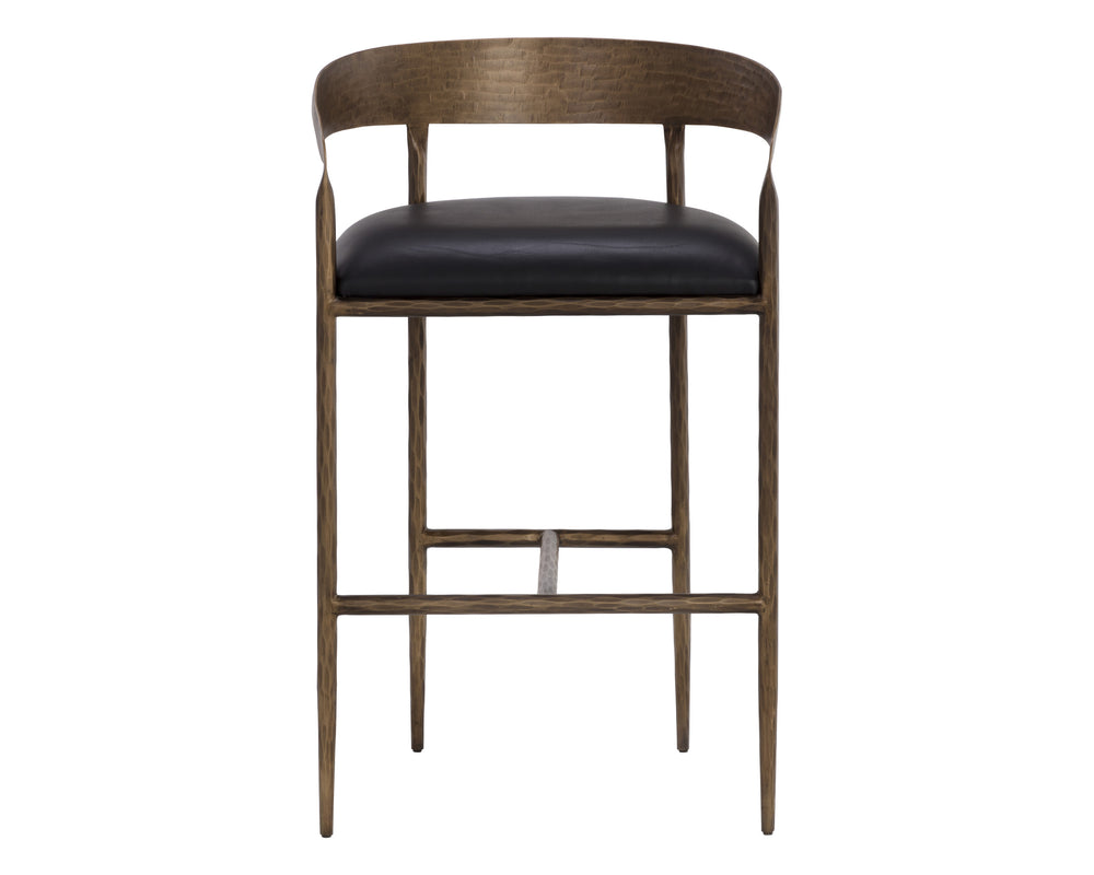 ZANATTA BARSTOOL - CHARCOAL BLACK LEATHER