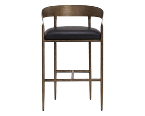ZANATTA BARSTOOL - CHARCOAL BLACK LEATHER