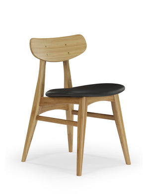 Caramelized Cassia Dining Chair w/ Leather Seat
